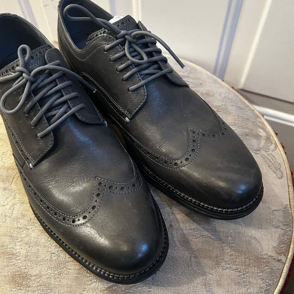 Cole Haan Original Grand Remastered Wingtip Oxford Gray Shoes Sz 11.5